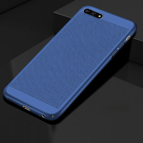 Handyhülle Hülle Kunststoff Schutzhülle Punkte Loch Tasche für Huawei Enjoy 8e Blau