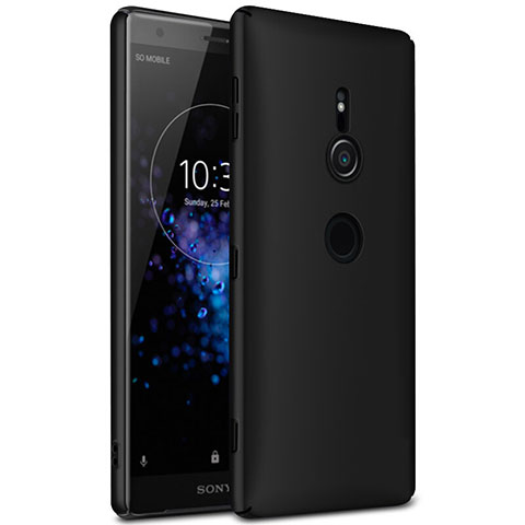 Handyhülle Hülle Kunststoff Schutzhülle Tasche Matt M01 für Sony Xperia XZ2 Schwarz