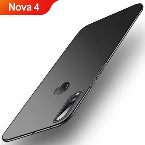 Handyhülle Hülle Kunststoff Schutzhülle Tasche Matt M03 für Huawei Nova 4 Schwarz