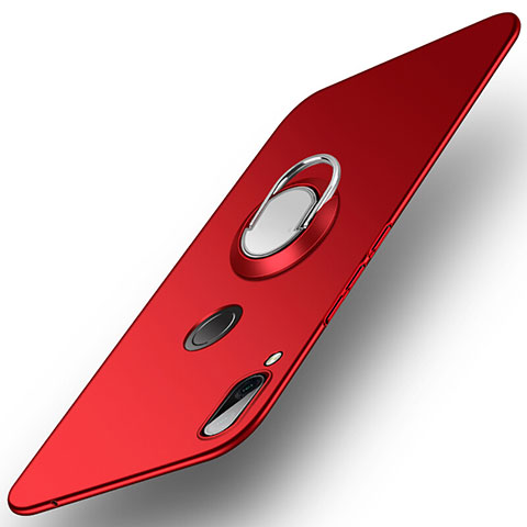 Handyhülle Hülle Kunststoff Schutzhülle Tasche Matt mit Fingerring Ständer A01 für Huawei Nova 3 Rot