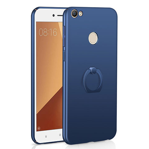 Handyhülle Hülle Kunststoff Schutzhülle Tasche Matt mit Fingerring Ständer A01 für Xiaomi Redmi Note 5A High Edition Blau