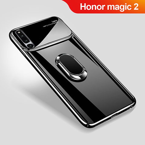Handyhülle Hülle Kunststoff Schutzhülle Tasche Matt mit Magnetisch Fingerring Ständer A01 für Huawei Honor Magic 2 Schwarz