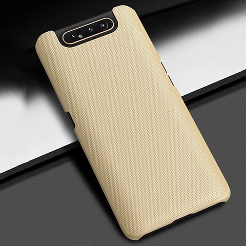 Handyhülle Hülle Kunststoff Schutzhülle Tasche Matt P02 für Samsung Galaxy A80 Gold