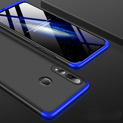 Handyhülle Hülle Kunststoff Schutzhülle Tasche Matt Vorder und Rückseite 360 Grad für Huawei Honor 20 Lite Blau und Schwarz