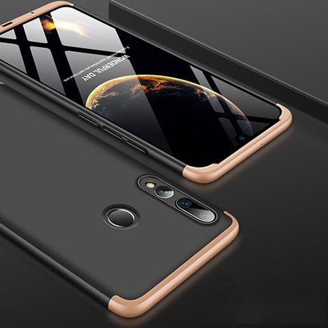 Handyhülle Hülle Kunststoff Schutzhülle Tasche Matt Vorder und Rückseite 360 Grad für Huawei Honor 20 Lite Gold und Schwarz