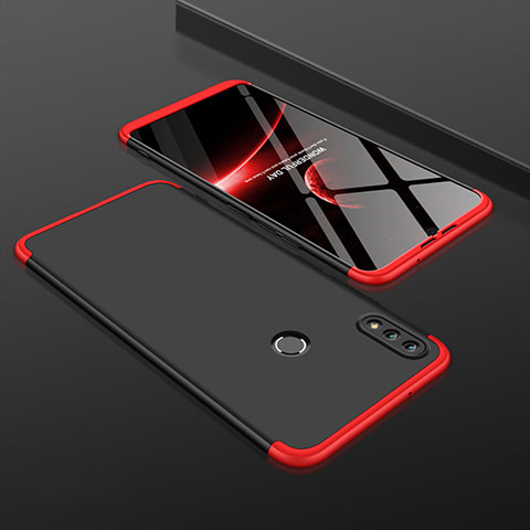 Handyhülle Hülle Kunststoff Schutzhülle Tasche Matt Vorder und Rückseite 360 Grad für Huawei Honor 8X Rot und Schwarz