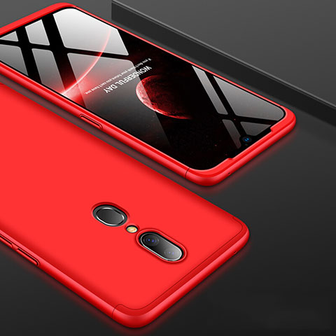 Handyhülle Hülle Kunststoff Schutzhülle Tasche Matt Vorder und Rückseite 360 Grad für Oppo A9X Rot