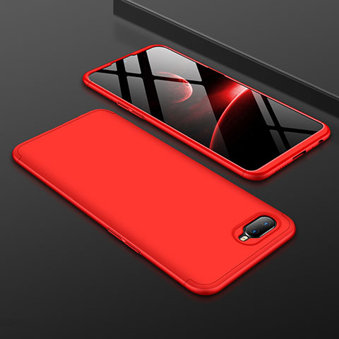 Handyhülle Hülle Kunststoff Schutzhülle Tasche Matt Vorder und Rückseite 360 Grad für Oppo RX17 Neo Rot