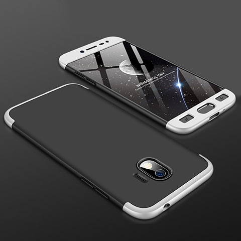 Handyhülle Hülle Kunststoff Schutzhülle Tasche Matt Vorder und Rückseite 360 Grad für Samsung Galaxy J2 Pro (2018) J250F Silber