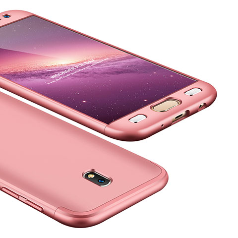 Handyhülle Hülle Kunststoff Schutzhülle Tasche Matt Vorder und Rückseite 360 Grad für Samsung Galaxy J5 (2017) SM-J750F Rosegold