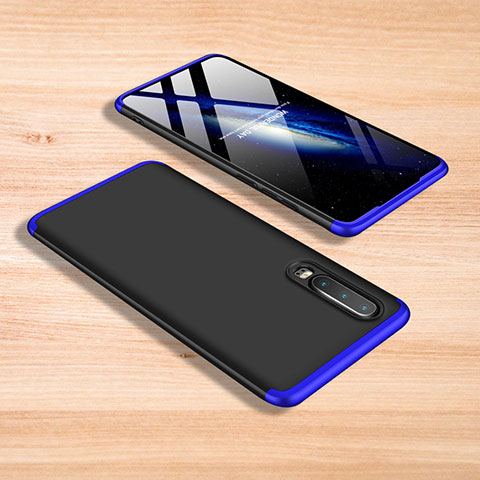 Handyhülle Hülle Kunststoff Schutzhülle Tasche Matt Vorder und Rückseite 360 Grad für Xiaomi Mi 9 Blau und Schwarz