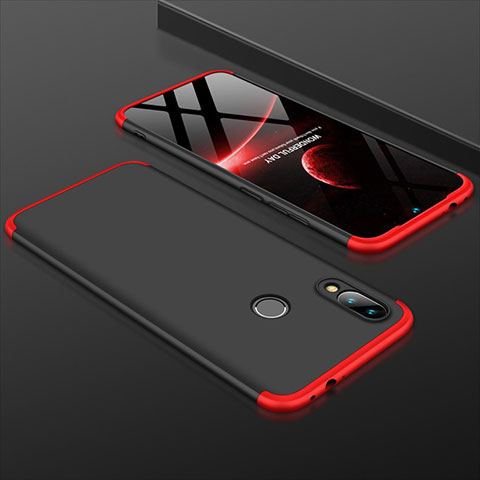 Handyhülle Hülle Kunststoff Schutzhülle Tasche Matt Vorder und Rückseite 360 Grad für Xiaomi Redmi Note 7 Pro Rot und Schwarz