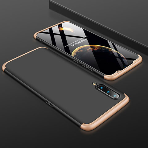 Handyhülle Hülle Kunststoff Schutzhülle Tasche Matt Vorder und Rückseite 360 Grad M01 für Xiaomi Mi 9 Gold und Schwarz