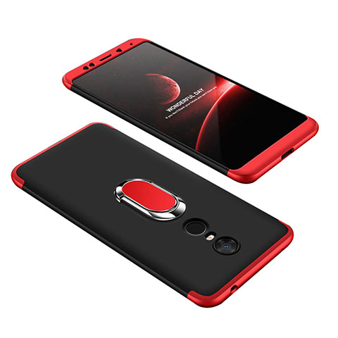 Handyhülle Hülle Kunststoff Schutzhülle Tasche Matt Vorder und Rückseite 360 Grad mit Fingerring Ständer für Xiaomi Redmi Note 5 Indian Version Plusfarbig
