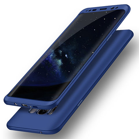 Handyhülle Hülle Kunststoff Schutzhülle Tasche Matt Vorder und Rückseite 360 Grad Q02 für Samsung Galaxy S8 Blau