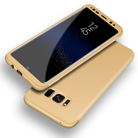 Handyhülle Hülle Kunststoff Schutzhülle Tasche Matt Vorder und Rückseite 360 Grad Q03 für Samsung Galaxy S8 Gold