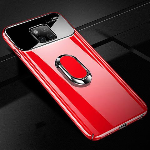 Handyhülle Hülle Kunststoff Schutzhülle Tasche Spiegel 360 Grad mit Magnetisch Fingerring Ständer für Huawei Mate 20 Rot