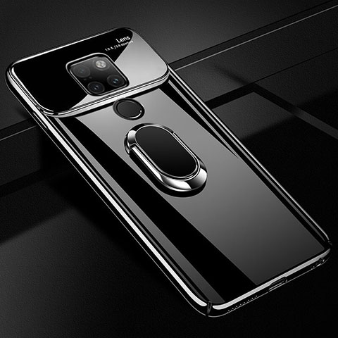 Handyhülle Hülle Kunststoff Schutzhülle Tasche Spiegel 360 Grad mit Magnetisch Fingerring Ständer für Huawei Mate 20 Schwarz