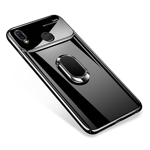 Handyhülle Hülle Kunststoff Schutzhülle Tasche Spiegel 360 Grad mit Magnetisch Fingerring Ständer für Huawei Nova 3i Schwarz