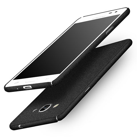 Handyhülle Hülle Kunststoff Schutzhülle Treibsand für Samsung Galaxy J3 Pro (2016) J3110 Schwarz