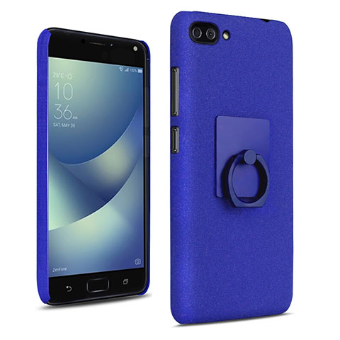 Handyhülle Hülle Kunststoff Schutzhülle Treibsand mit Fingerring Ständer für Asus Zenfone 4 Max ZC554KL Blau