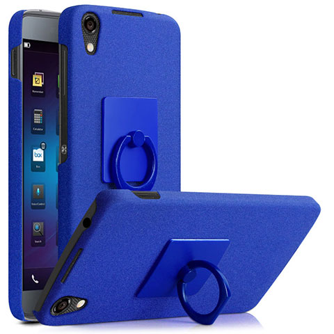 Handyhülle Hülle Kunststoff Schutzhülle Treibsand mit Fingerring Ständer für Blackberry DTEK50 Blau