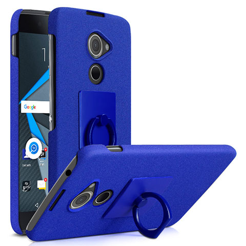 Handyhülle Hülle Kunststoff Schutzhülle Treibsand mit Fingerring Ständer für Blackberry DTEK60 Blau