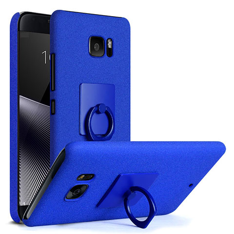 Handyhülle Hülle Kunststoff Schutzhülle Treibsand mit Fingerring Ständer für HTC U Ultra Blau