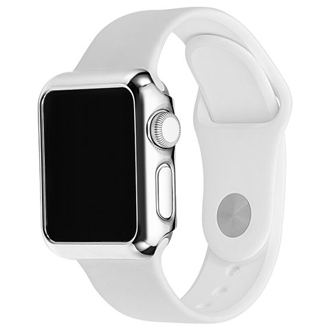 Handyhülle Hülle Luxus Aluminium Metall Rahmen C03 für Apple iWatch 3 38mm Silber