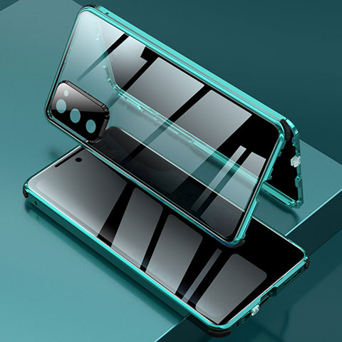 Handyhülle Hülle Luxus Aluminium Metall Rahmen Spiegel 360 Grad Ganzkörper Tasche für Samsung Galaxy S20 FE (2022) 5G Grün
