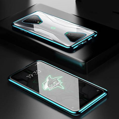 Handyhülle Hülle Luxus Aluminium Metall Rahmen Spiegel 360 Grad Ganzkörper Tasche für Xiaomi Black Shark 3 Grün