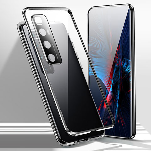 Handyhülle Hülle Luxus Aluminium Metall Rahmen Spiegel 360 Grad Ganzkörper Tasche für Xiaomi Mi 10 Ultra Schwarz