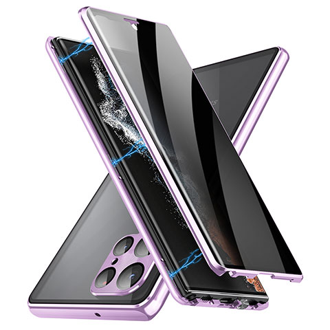 Handyhülle Hülle Luxus Aluminium Metall Rahmen Spiegel 360 Grad Ganzkörper  Tasche LK3 für Samsung Galaxy S24