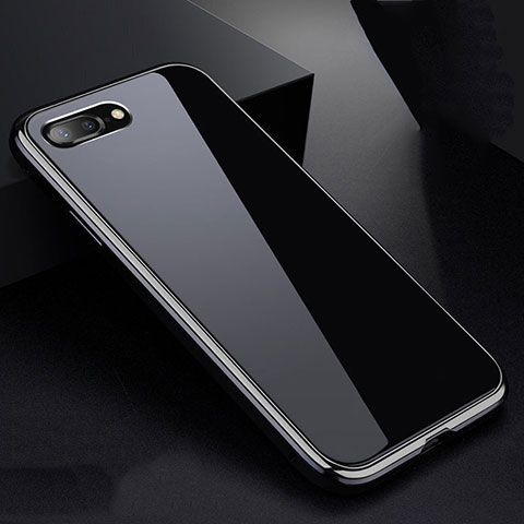 Handyhülle Hülle Luxus Aluminium Metall Rahmen Spiegel 360 Grad Tasche für Apple iPhone 8 Plus Silber