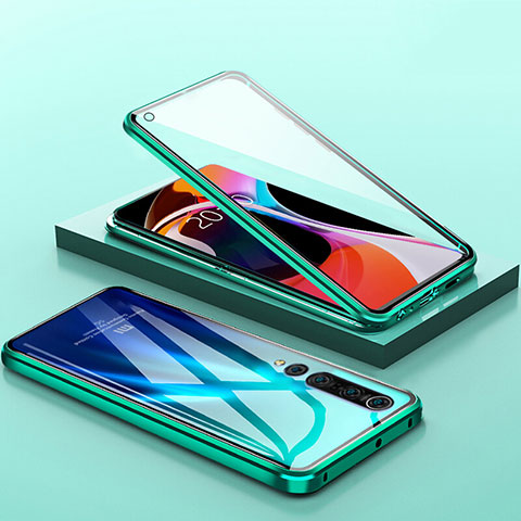 Handyhülle Hülle Luxus Aluminium Metall Rahmen Spiegel 360 Grad Tasche M04 für Xiaomi Mi 10 Grün