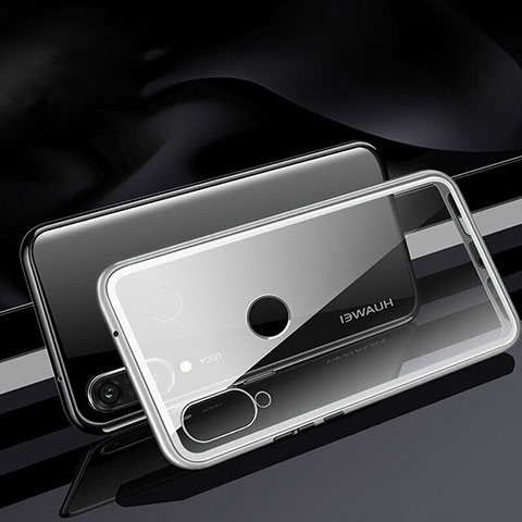 Handyhülle Hülle Luxus Aluminium Metall Rahmen Spiegel 360 Grad Tasche T04 für Huawei P30 Lite New Edition Weiß