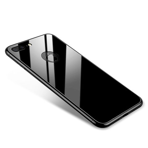 Handyhülle Hülle Luxus Aluminium Metall Rahmen Spiegel Tasche für Apple iPhone 7 Plus Schwarz