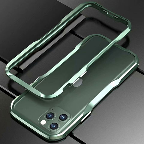 Handyhülle Hülle Luxus Aluminium Metall Rahmen Tasche für Apple iPhone 11 Pro Max Grün