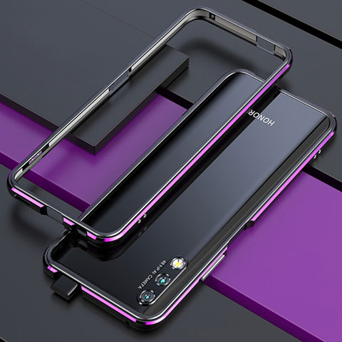 Handyhülle Hülle Luxus Aluminium Metall Rahmen Tasche für Huawei Honor 9X Violett