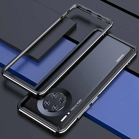 Handyhülle Hülle Luxus Aluminium Metall Rahmen Tasche für Huawei Mate 30 5G Schwarz