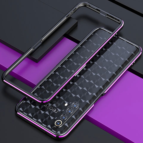 Handyhülle Hülle Luxus Aluminium Metall Rahmen Tasche für Realme X3 SuperZoom Violett