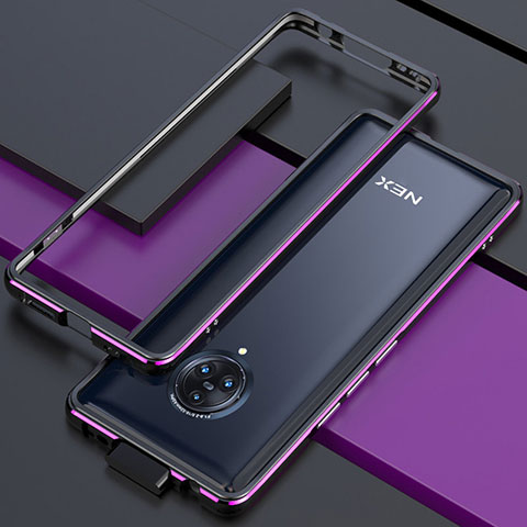 Handyhülle Hülle Luxus Aluminium Metall Rahmen Tasche für Vivo Nex 3 5G Violett