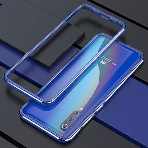 Handyhülle Hülle Luxus Aluminium Metall Rahmen Tasche für Xiaomi Mi 9 Pro Blau