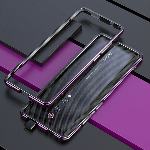Handyhülle Hülle Luxus Aluminium Metall Rahmen Tasche für Xiaomi Mi 9T Pro Violett
