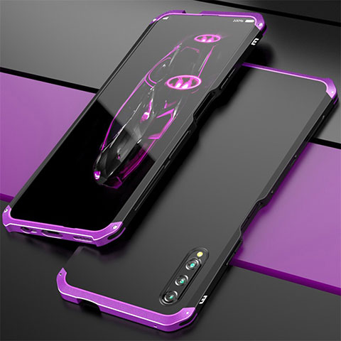 Handyhülle Hülle Luxus Aluminium Metall Tasche für Huawei Y9s Violett