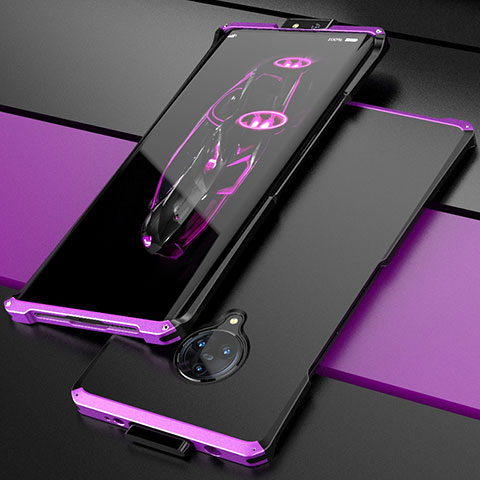 Handyhülle Hülle Luxus Aluminium Metall Tasche für Vivo Nex 3 Violett