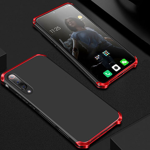 Handyhülle Hülle Luxus Aluminium Metall Tasche für Xiaomi Mi 9 Pro 5G Rot und Schwarz