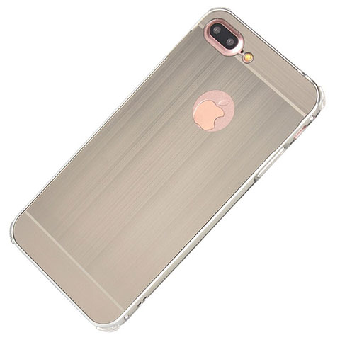 Handyhülle Hülle Luxus Aluminium Metall Tasche M01 für Apple iPhone 8 Plus Silber