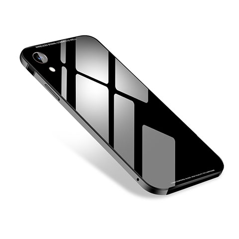 Handyhülle Hülle Luxus Aluminium Metall Tasche M01 für Apple iPhone XR Schwarz
