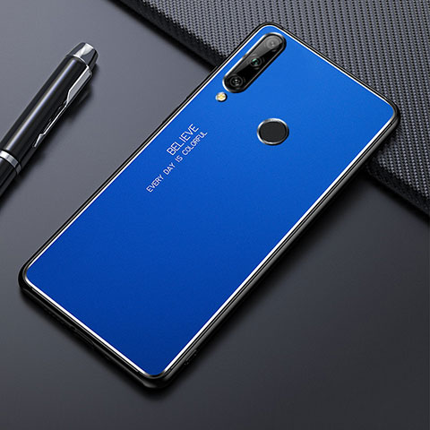 Handyhülle Hülle Luxus Aluminium Metall Tasche M01 für Huawei Enjoy 10 Plus Blau